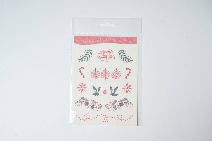 A set of New Year's temporary tattoos