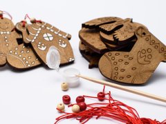 Ялинкові іграшки розмальовки з фанери "Різдвяні пряники"