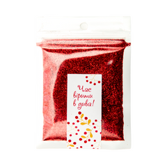 Red glitter for decorating toys, scrapbooking (10 g)