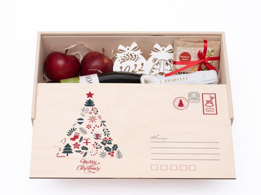 Новорічні подарункові коробки з фанери «Татова пошта» (нефарбована)