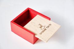 Дерев'яна коробка для новорічних іграшок (мала)