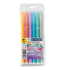 Set of colored pastel felt-tip pens CENTROPEN, 6 pcs.