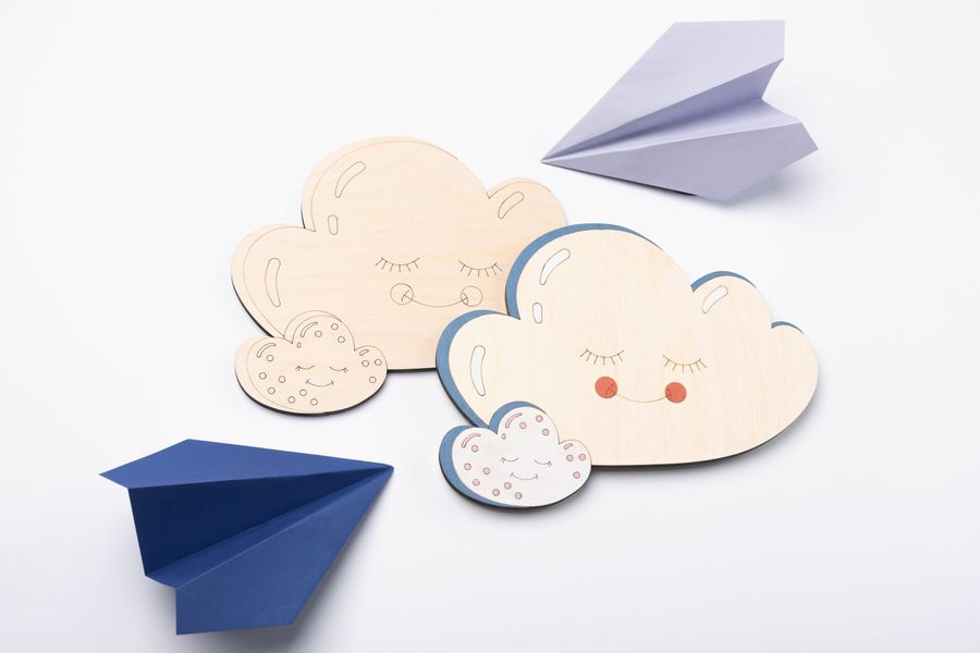 A set of wooden panels by numbers "Above the clouds"
